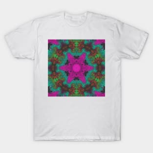 Psychedelic Hippie Purple Cyan and Green T-Shirt